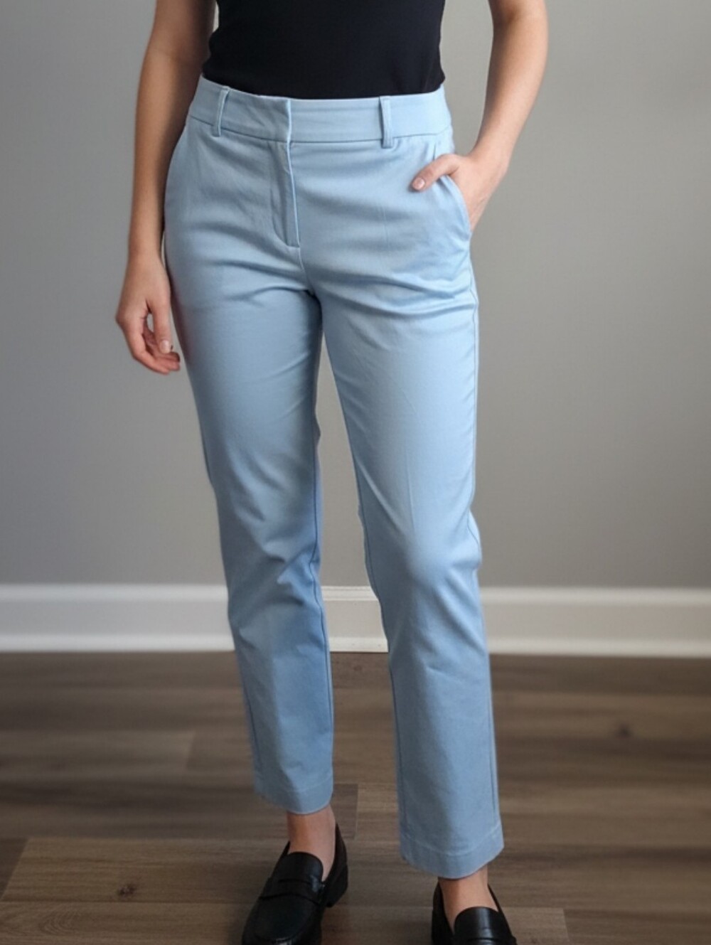 New York & Co. Light Blue Tailored Trouser Pants - Flat Front w/hook & zip - 10
